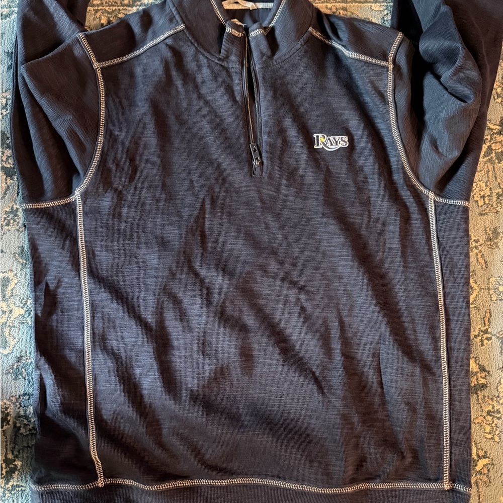 Tommy Bahama Tampa Bay Rays 1/4 Zip Pullover Mens XL Navy MLB